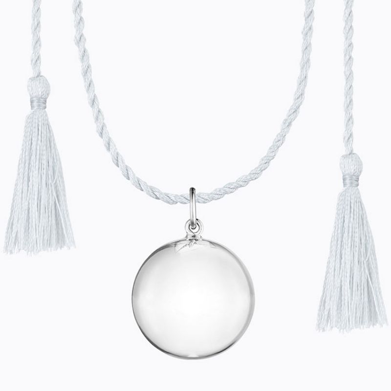 Bola sur cordon gris clair Joy (plaqué argent) Ilado Paris