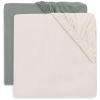 Lot de 2 draps housses en jersey Sea Green-Ivory (40 x 80 cm) Jollein Produit 1