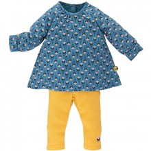 Ensemble tunique bleue et legging jaune Cocoon Girl (12 mois : 74 cm)  par Sucre d'orge