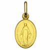 Médaille ovale Vierge Miraculeuse 13 mm (or jaune 750°) - Premiers Bijoux