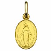Médaille ovale Vierge Miraculeuse 13 mm (or jaune 750°)