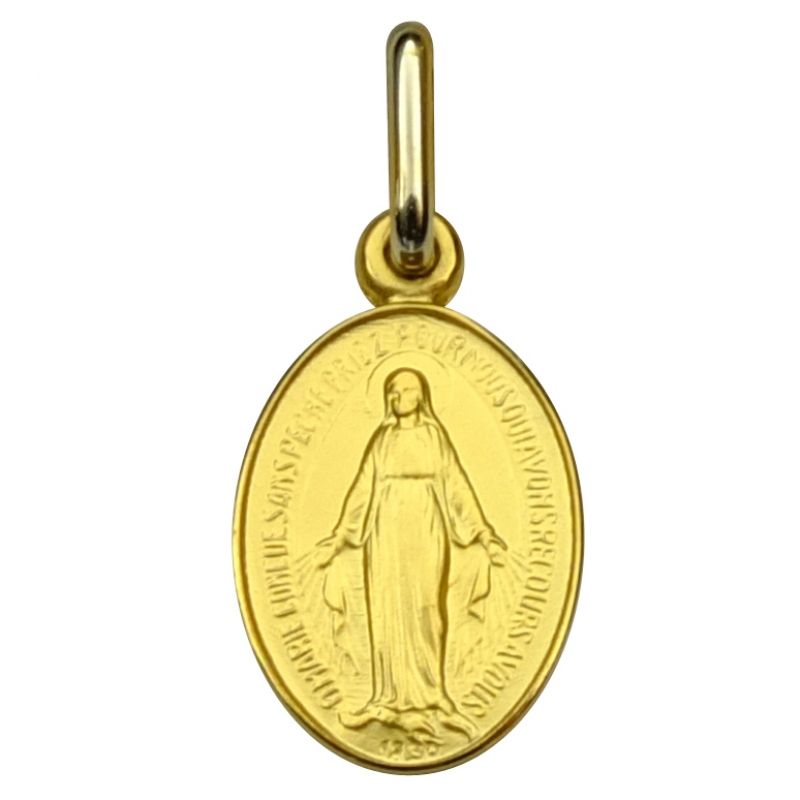 Médaille ovale Vierge Miraculeuse 13 mm (or jaune 750°) Premiers Bijoux