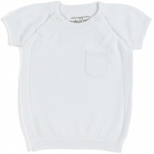 Pull manches courtes blanc (1 mois : 56 cm)  par Baby's Only