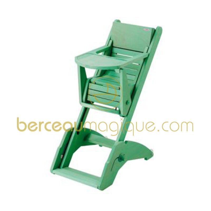 Chaise haute twenty one vert amande 4 positions Combelle