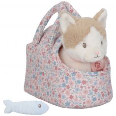 Peluche chat avec sac de transport Marley - Little Dutch
