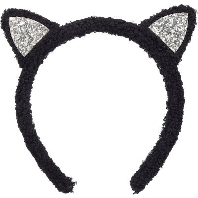 serre-tête chat noir oreilles argent