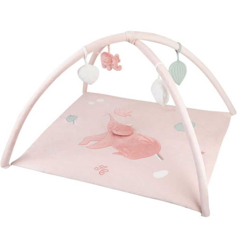 Tapis d'éveil avec arches éléphant rose (80 x 80 cm) Tartine et Chocolat