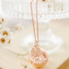 Bola de grossesse Gri-Gri Trèfle chaîne (or rose) - Pleine Lune