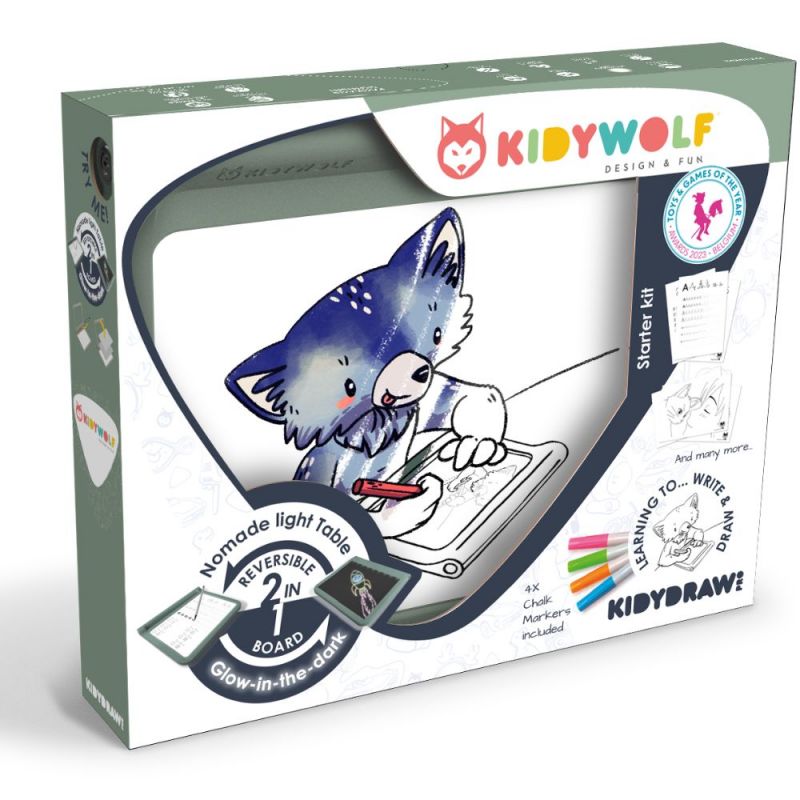 Table lumineuse A4 KIDYDRAW PRO nomade 2en1 (5 ans et+) KIDYWOLF Packaging 9