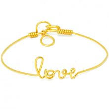 Bracelet Love en fil Gold-filled or jaune 585° (16 cm)  par Hava et ses secrets