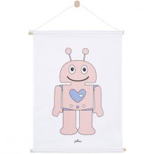 Affiche en tissu Robot rose (42 x 60 cm)  par Jollein