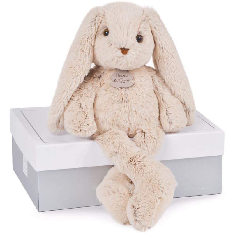 Coffret peluche Lapin Copains câlins beige (40 cm) Histoire d'Ours