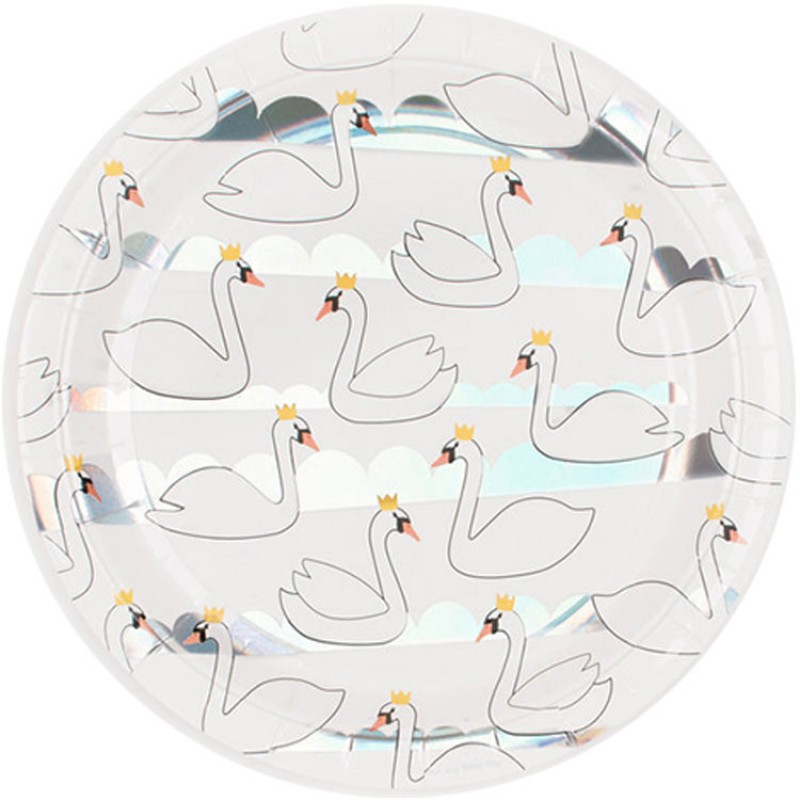 Lot de 8 assiettes en carton Cygne My Little Day