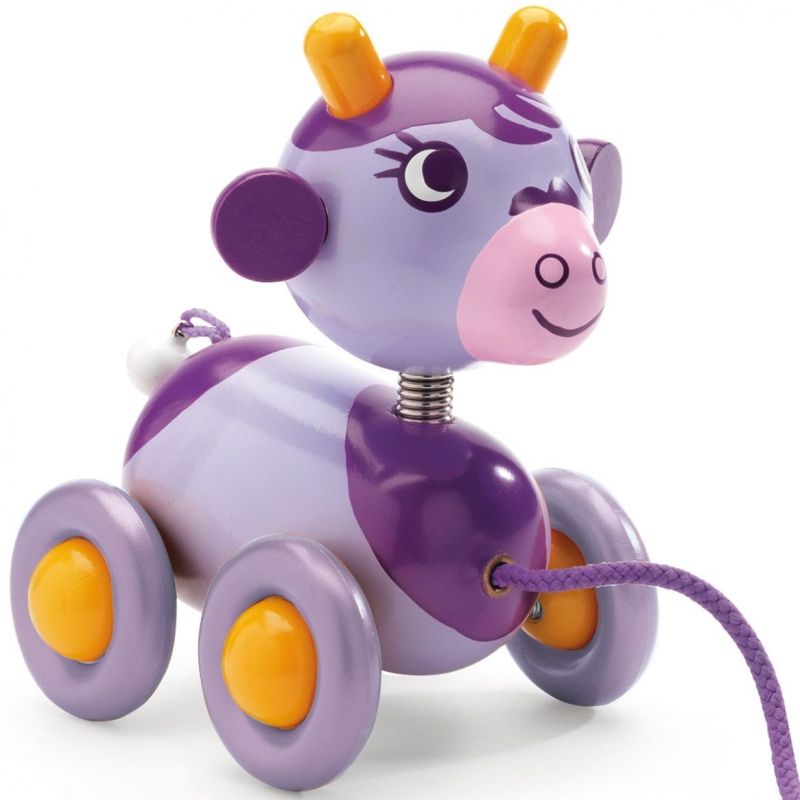 Jouet à tirer Cowcow la vache Djeco