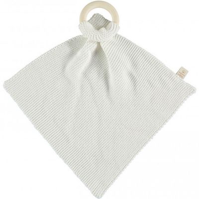 Doudouplat tricoté avec anneau en bois blanc So Natural Nobodinoz