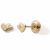 Variation Doré du produit Boucles d'oreilles à vis Double Cœur (or jaune 375°) de la marque Baby bijoux