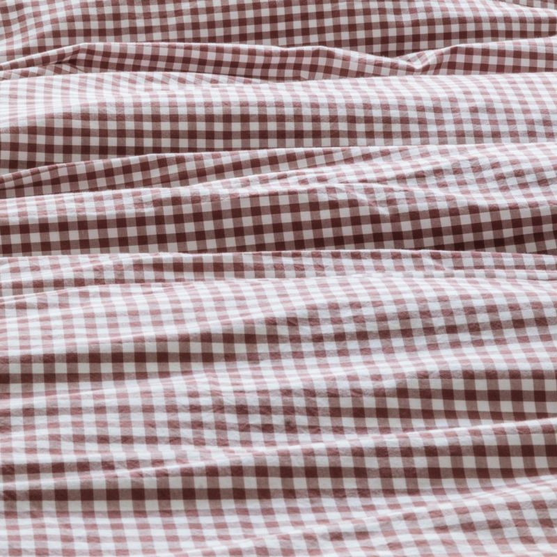 Housse de couette percale de coton Vichy Sienne (75 x 120 cm) Kadolis Ambiance 4