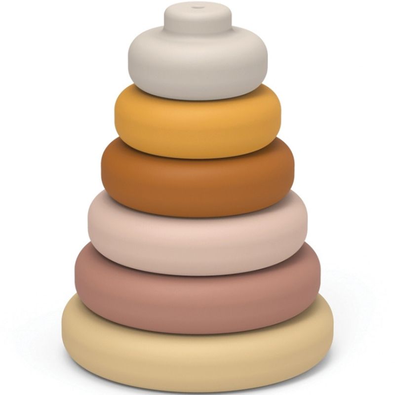 Pyramide à empiler en silicone Dag rose multi mix Liewood