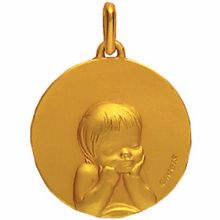 Médaille 18 mm Enfant laïque (or jaune 750°)  par Maison Augis
