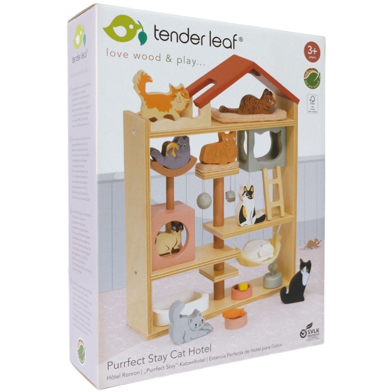 Hôtel pour chats en bois Tender Leaf Packaging 6