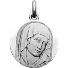 Médaille Vierge du XIII (ronde)  (or blanc 750°)  par Becker