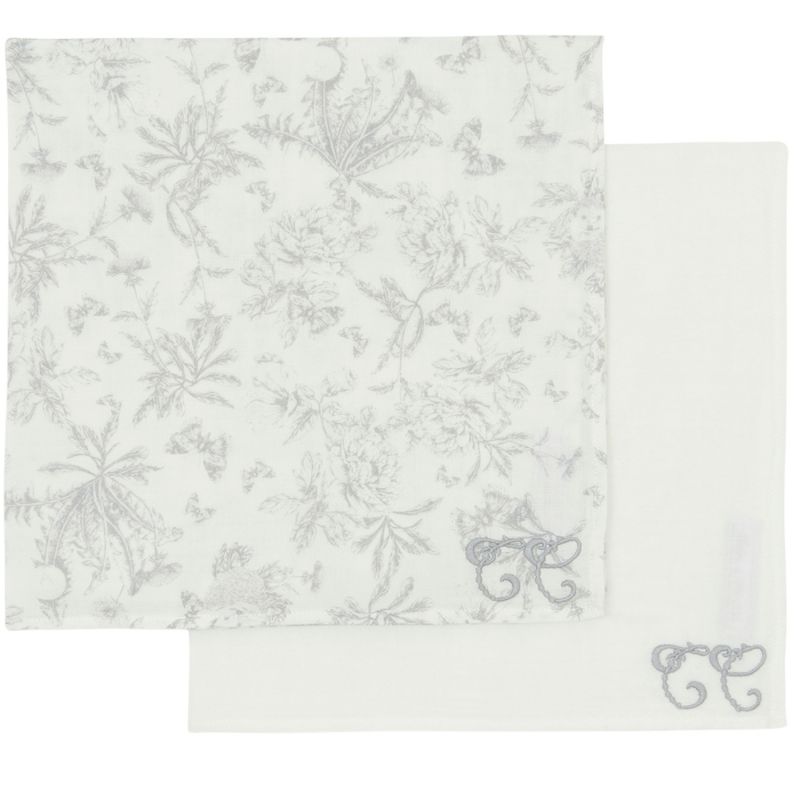 Set de 2 langes Toile de Jouy gris (70x70 cm) Tartine et Chocolat Produit 1