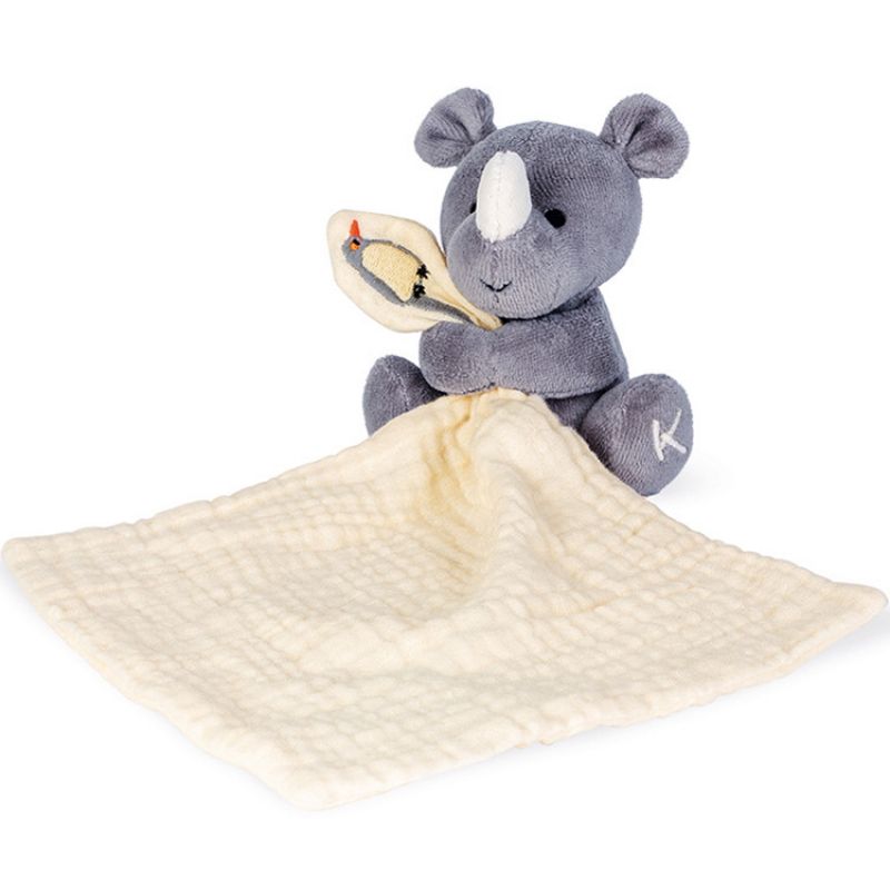 Doudou plat en coton bio Rhinocéros WWF Kaloo