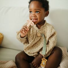 Lot de 2 attaches-sucettes en lin Olive-Sand