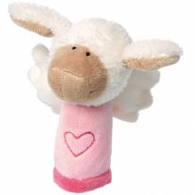 Hochet peluche mouton ange gardien rose (13 cm)  par Sigikid