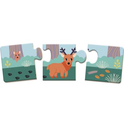 Lot de 10 puzzles en bois animaux les empreintes WWF (30