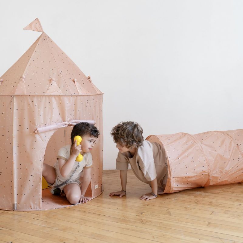 Tunnel de jeu en tissu recyclé Terrazzo Argile 3 sprouts Ambiance 7