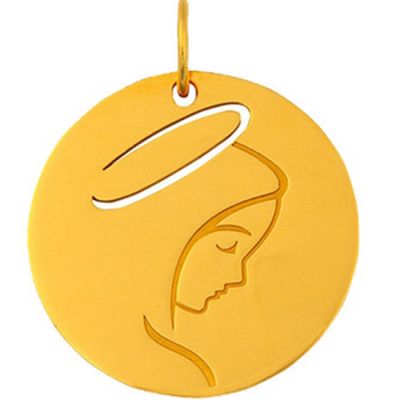 Médaille Vierge de profil (or jaune 18 carats) Maison La Couronne