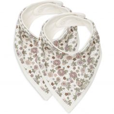 Lot de 2 bavoirs bandana Retro Flowers - Jollein