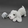 Peluche Chien maman et bébé Les Ptipotos Gris clair (34 cm) Les Déglingos Ambiance 7