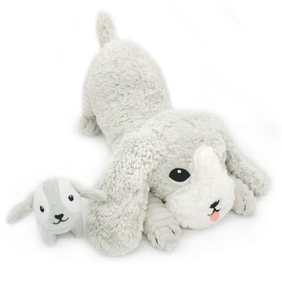 Peluche Toutou maman et bébé Les Ptipotos Gris clair (34 cm)