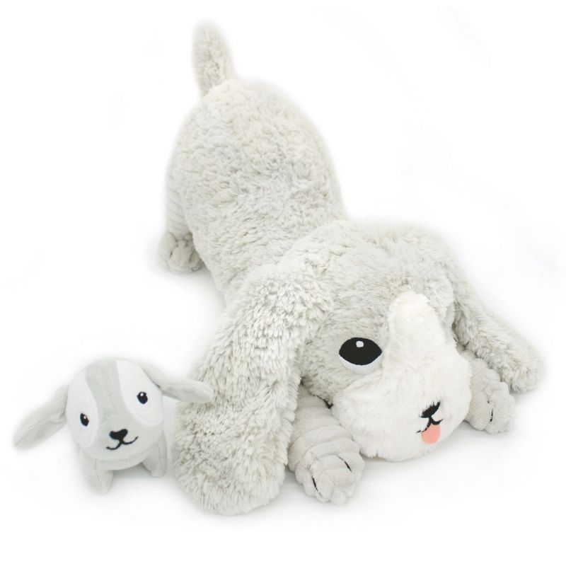 Peluche Toutou maman et bébé Les Ptipotos Gris clair (34 cm) Les Déglingos Produit 1