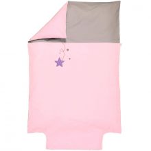 Housse de couette bébé Pluie d'étoiles rose (100 x 140 cm)  par P'tit Basile