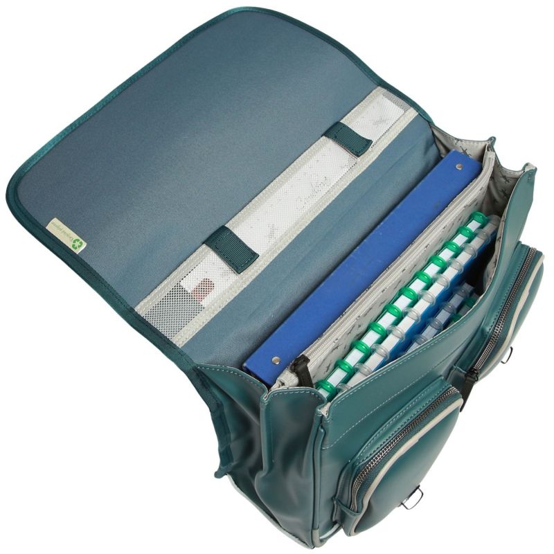 Cartable A4 primaire Blue Grey Stripes (38 cm) Caméléon Produit ouvert 4