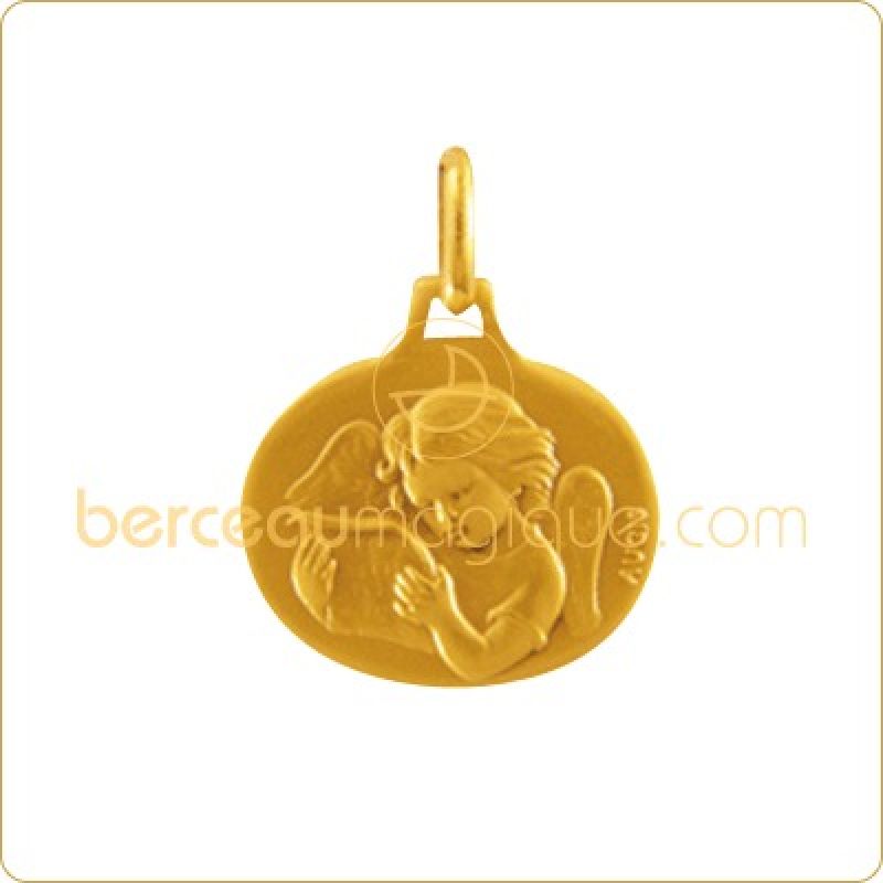 Médaille ovale Ange Musicien (or jaune) Maison Augis
