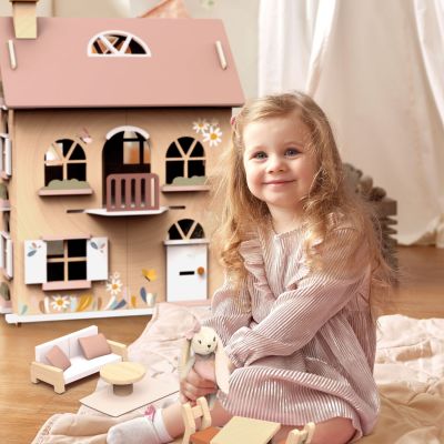 Maison fleurie pour famille lapin et accessoires