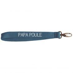 Porte clés court bleu pétrole (personnalisable) - Les Griottes