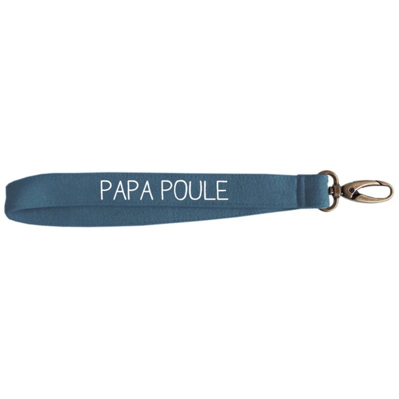 Porte clés court bleu pétrole (personnalisable) Les Griottes Produit 1 grande taille