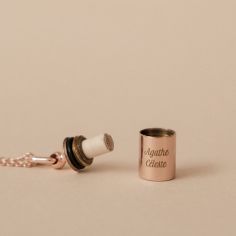 Collier Mon Petit Secret personnalisable (plaqué or rose) - Mon Petit Poids