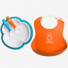 Coffret repas bébé orange et turquoise (4 pièces)  par BabyBjörn