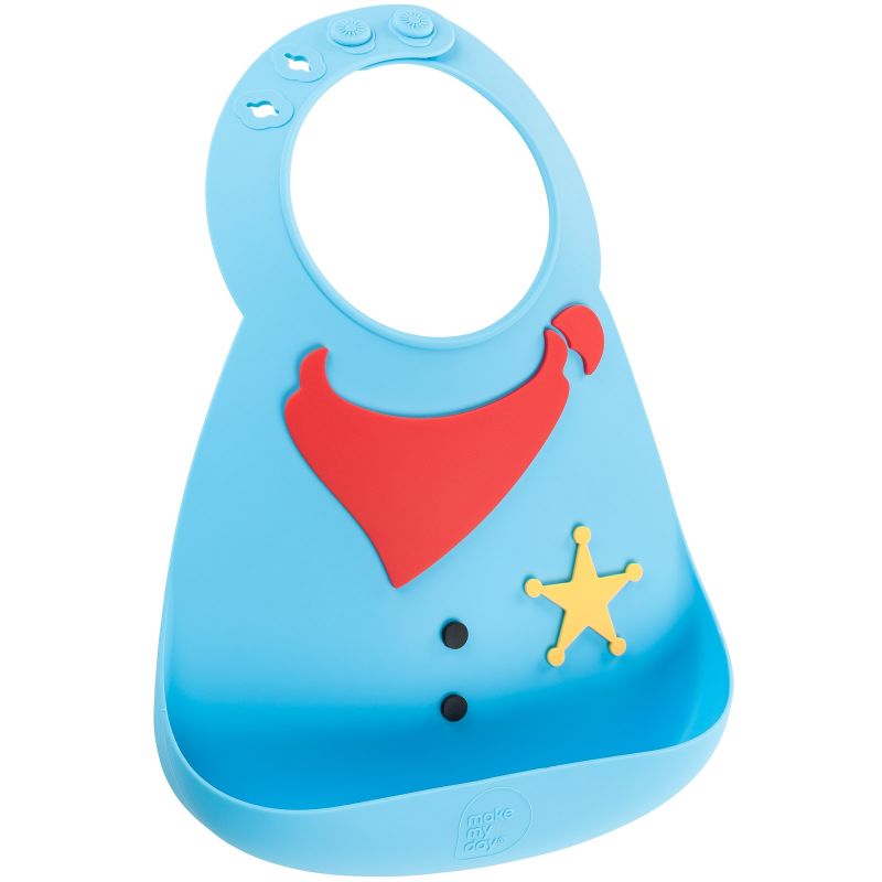 Bavoir silicone à poche Shérif Make My Day