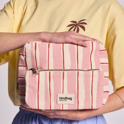 Trousse de toilette XL Alix Rayures Larges Rose
