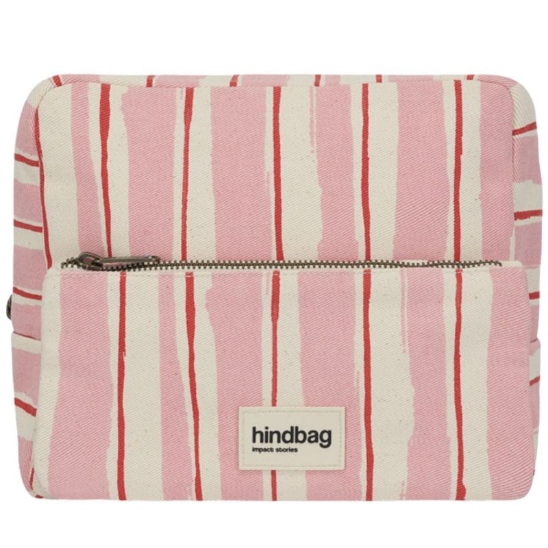 Trousse de toilette XL Alix Rayures Larges Rose Hindbag Produit 1