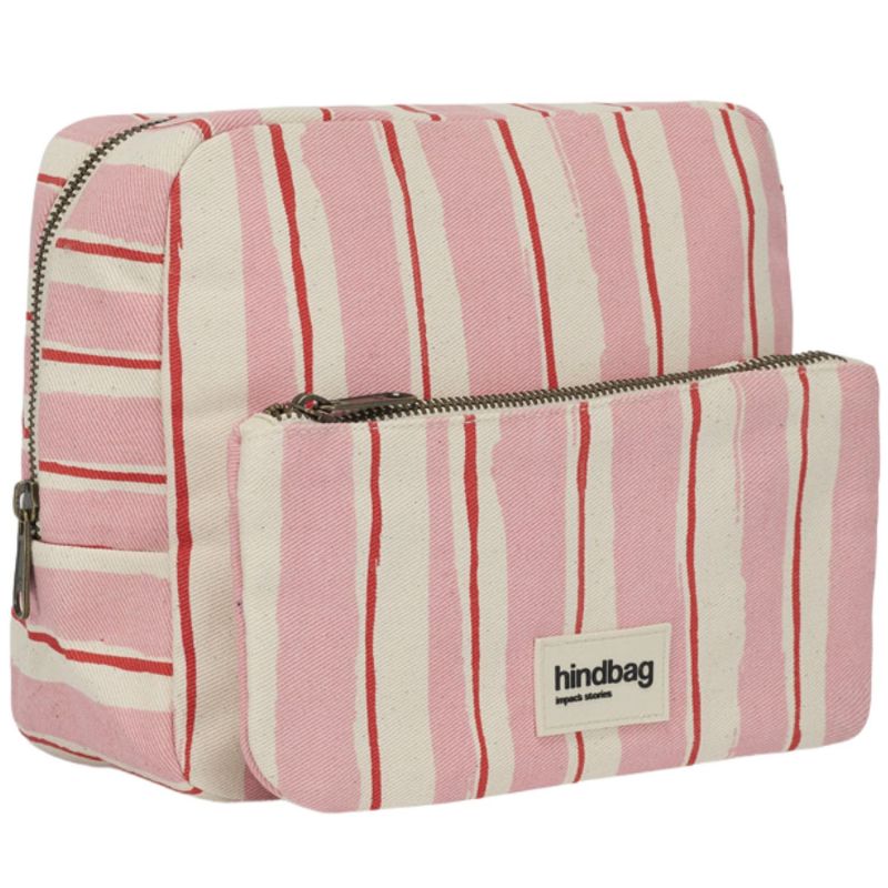 Trousse de toilette XL Alix Rayures Larges Rose Hindbag Produit 4