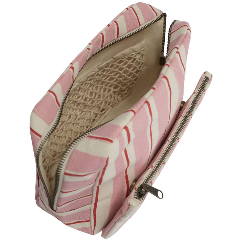 Trousse de toilette XL Alix Rayures Larges Rose Hindbag Produit ouvert 5