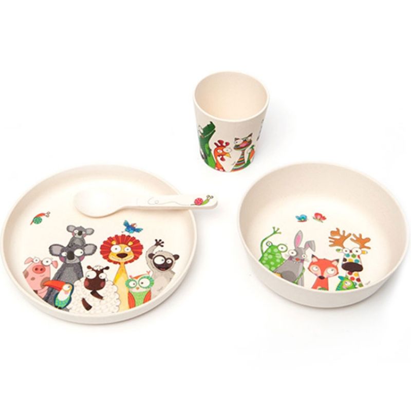 Coffret repas bambou animaux (4 pièces) Série-Golo